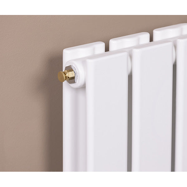 Purgeur air à volant installé radiateur blanc