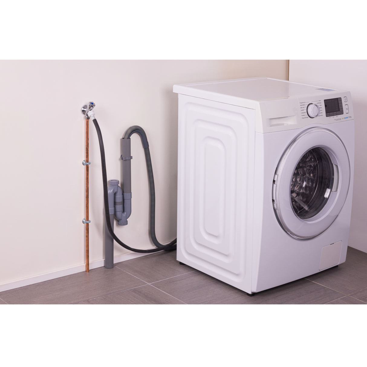 Robinet applique machine à laver installation