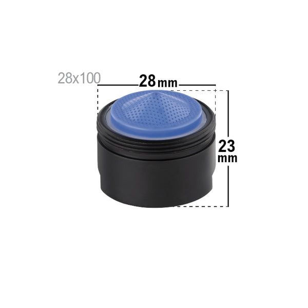 Aérateur anti calcaire mâle 28x100 noir