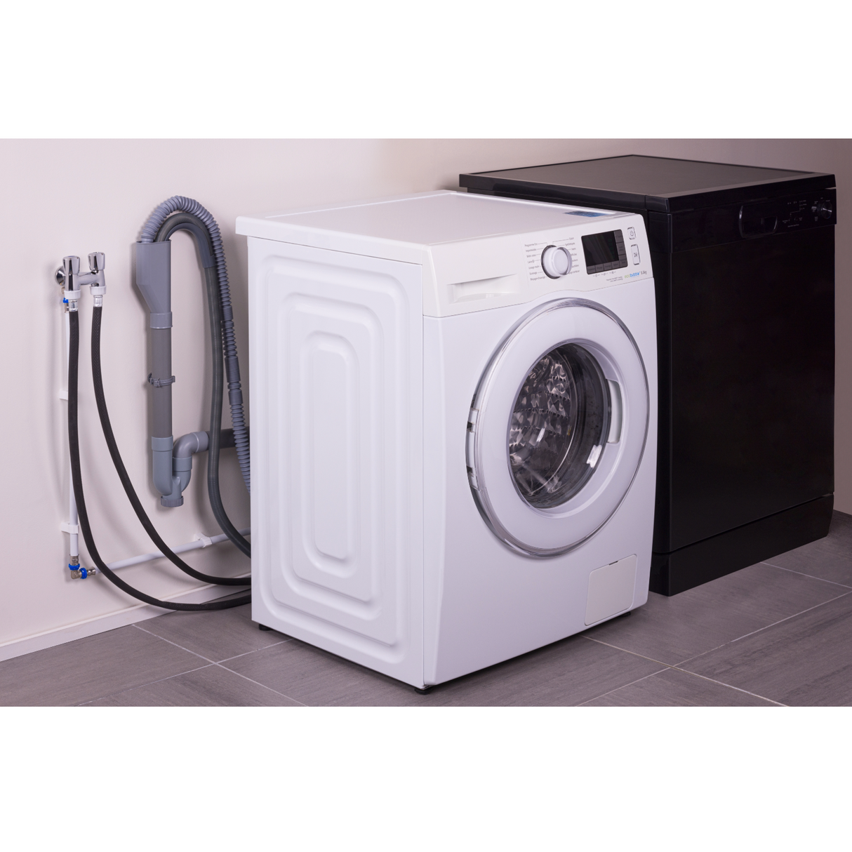 Robinet double parallèle machine à laver installation