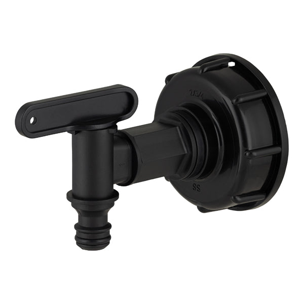 Raccord de cuve PEHD S60 + robinet quart de tour