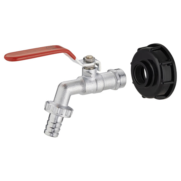 kit adaptateur S60x6 avec robinet en laiton pour cuve IBC