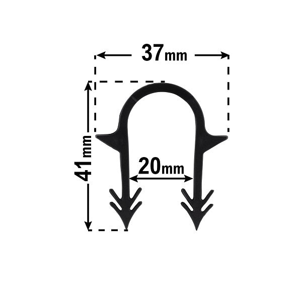 Dimensions Agrafes pour plancher chauffant 40mm