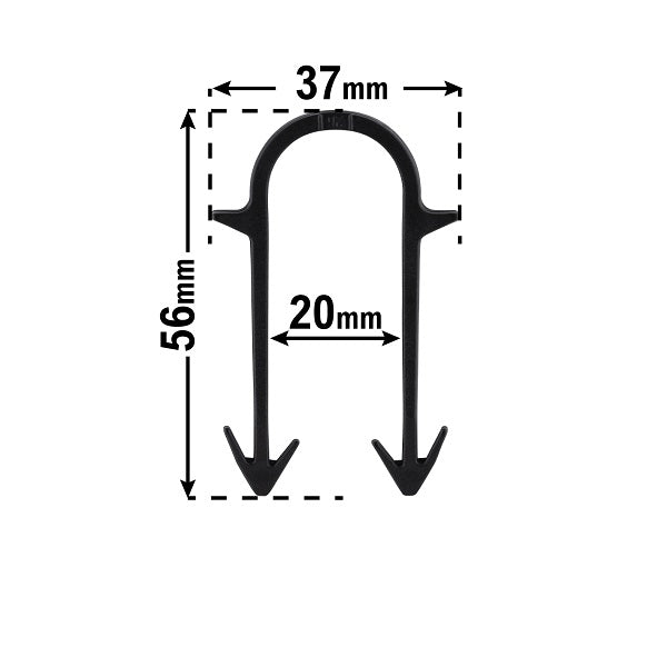 Dimensions Agrafes pour plancher chauffant 60mm