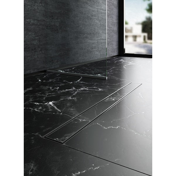 Caniveau de douche chromé Italienne à carreler