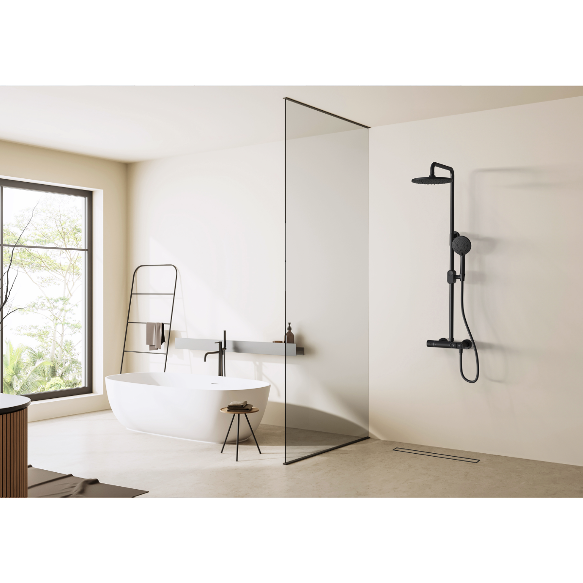 Caniveau de douche noir Italienne à carreler