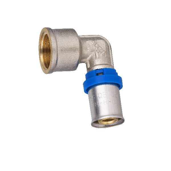 Raccord multicouche à sertir coude femelle Ø16 - femelle 1/2 (15x21)