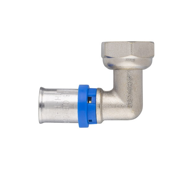 Raccord multicouche à sertir coude femelle écrou libre Ø16 - femelle 1/2 (15x21)