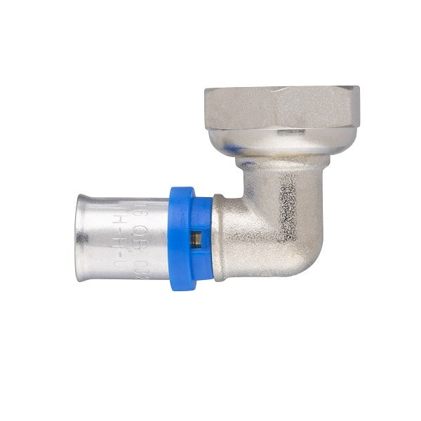 Raccord multicouche à sertir coude femelle écrou libre Ø16 - femelle 3/4 (20x27)