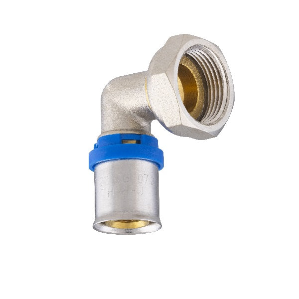 Raccord multicouche à sertir coude femelle écrou libre Ø20 - femelle 3/4 (20x27)