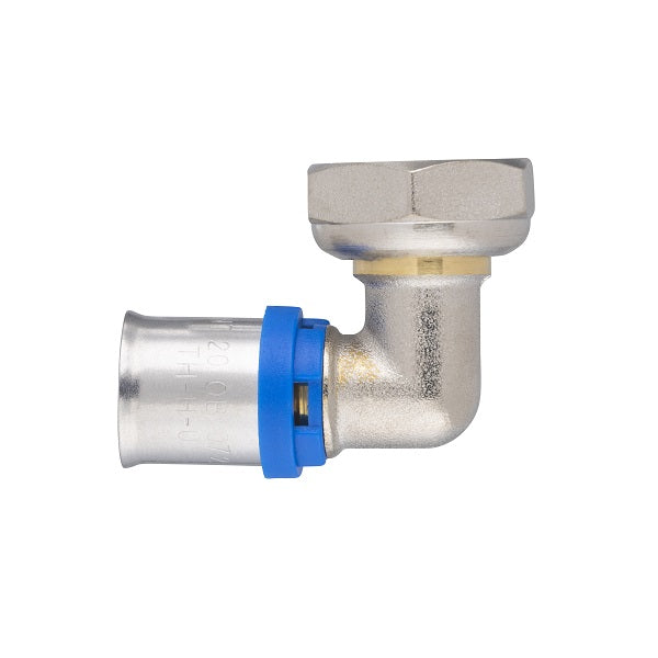 Raccord multicouche à sertir coude femelle écrou libre Ø20 - femelle 3/4 (20x27)