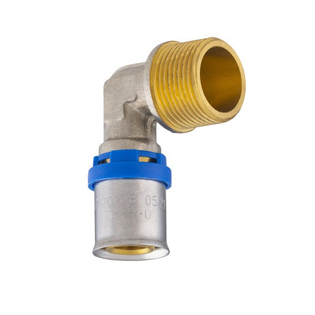 Raccord multicouche à sertir coude mâle Ø20 - mâle 3/4 (20x27)