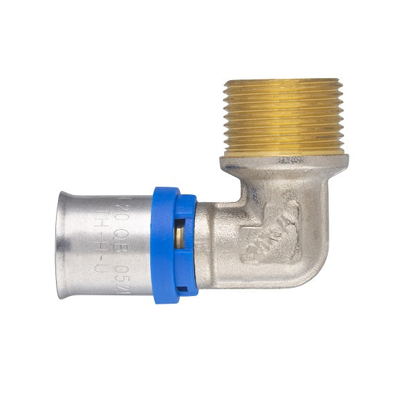 Raccord multicouche à sertir coude mâle Ø20 - mâle 3/4 (20x27)