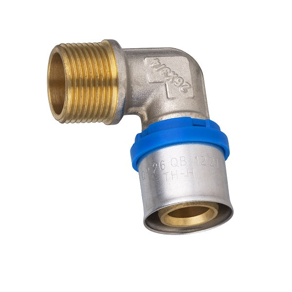 Raccord multicouche à sertir coude mâle Ø26 - mâle 3/4 (20x27)