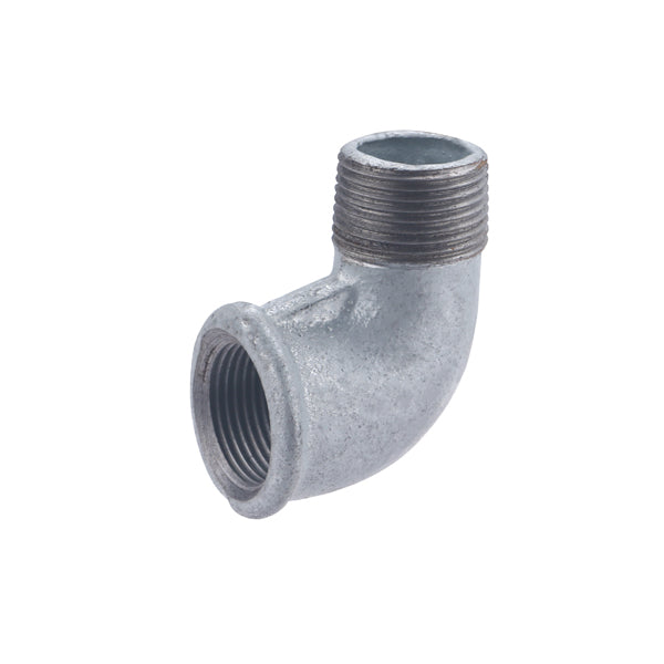 Raccord galva coude mâle femelle