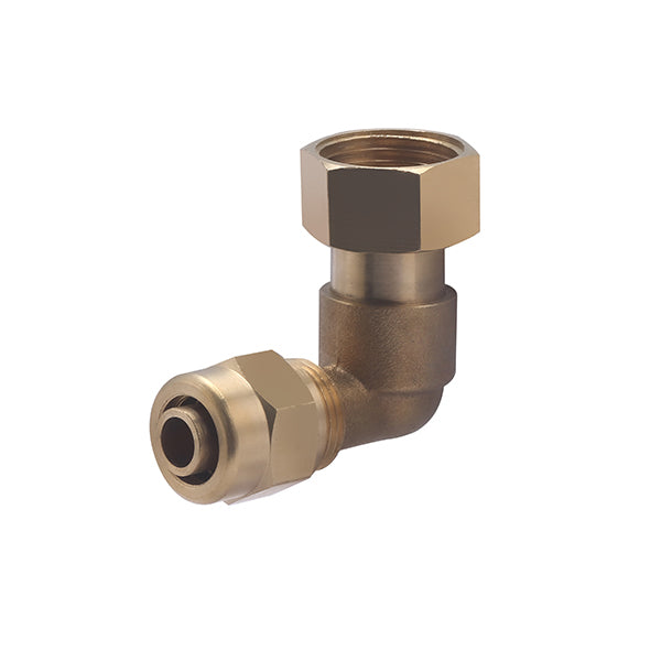 Raccord PER à Compression Coudé Femelle Écrou Libre Ø12 - femelle 1/2 (15x21)