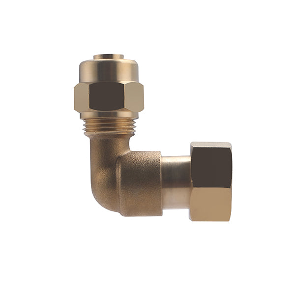 Raccord PER à Compression Coudé Femelle Écrou Libre Ø12 - femelle 1/2 (15x21)