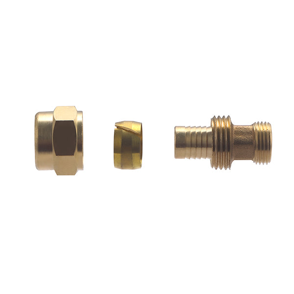 Raccord PER à Compression Mâle Ø16 - mâle 3/8 (12x17) décomposition