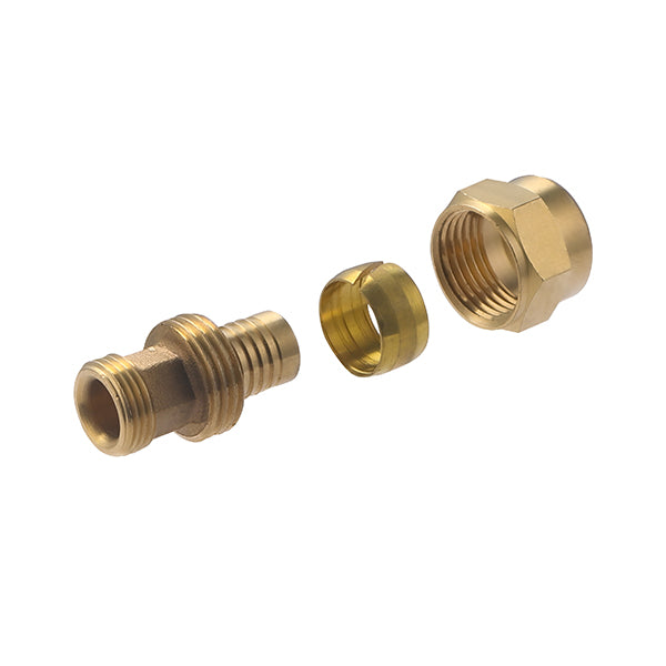 Raccord PER à Compression Mâle Ø16 - mâle 3/8 (12x17) décomposition