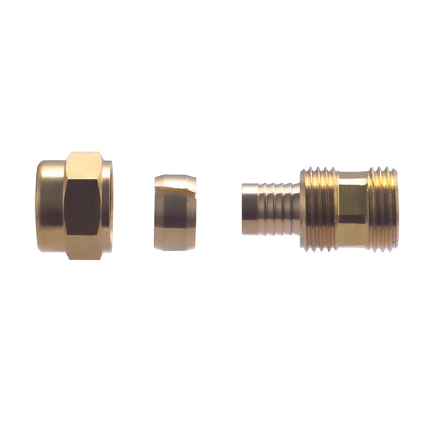 Raccord PER à Compression Mâle Ø16 - mâle 1/2 (15x21) décomposition