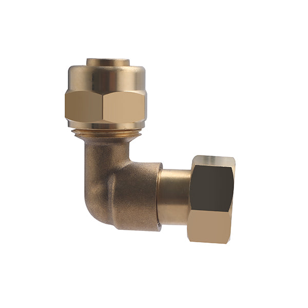 Raccord PER à Compression Coudé Femelle Écrou Libre Ø16 - femelle 1/2 (15x21)