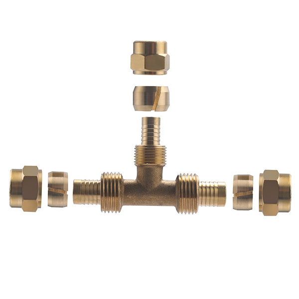 Raccord PER à Compression Té Réduit Ø16-12-16 décomposition