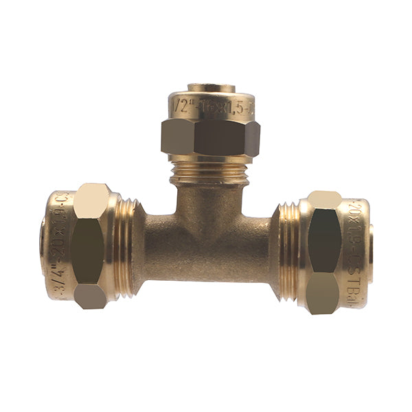 Raccord PER à Compression Té Réduit Ø20-16-20