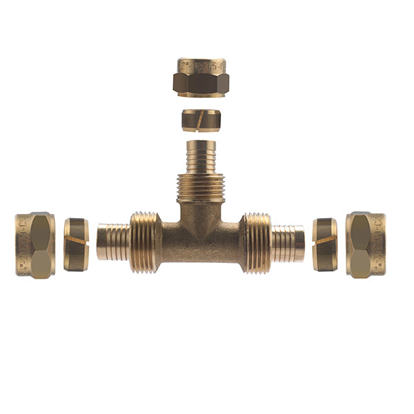 Raccord PER à Compression Té Réduit Ø20-16-20 décomposition