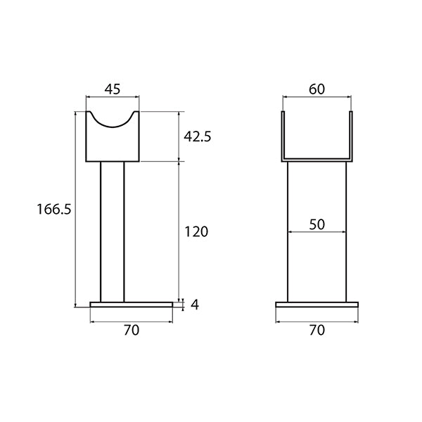 Pieds de radiateur noir NYTIA (x2)