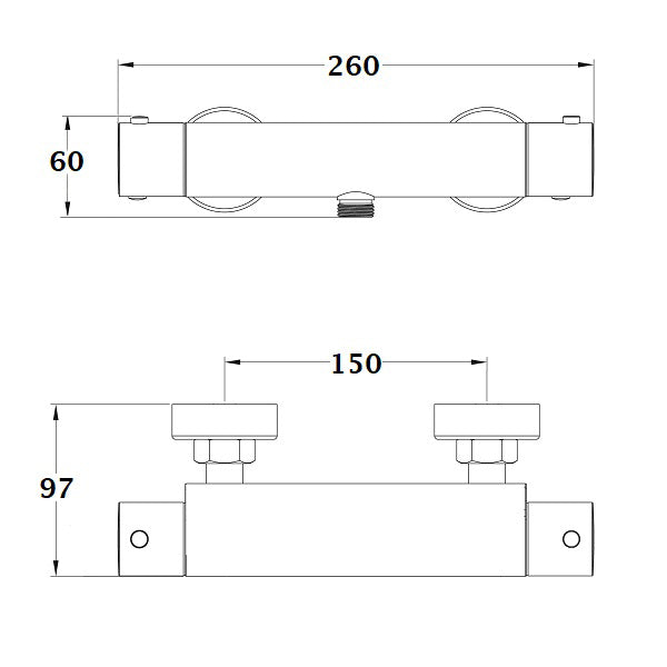 Mitigeur thermostatique douche PROTHERM plan