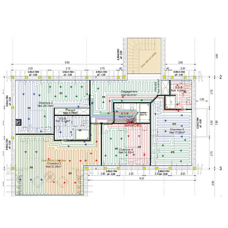 Plan de calepinage plancher chauffant