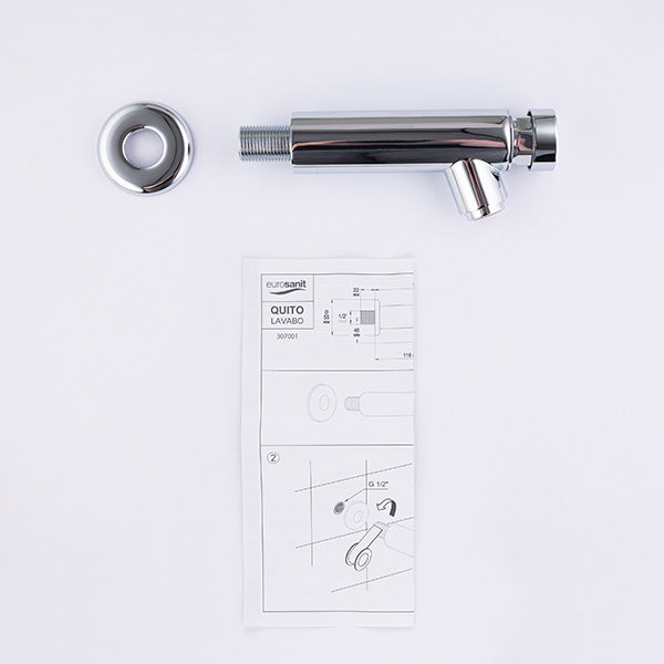 Robinet poussoir temporisé lavabo murale