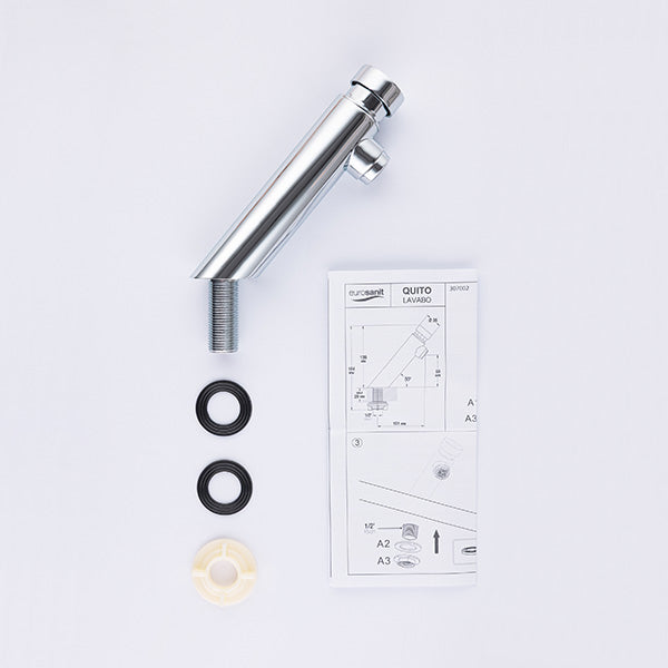 Robinet poussoir temporisé lavabo installation sur plan