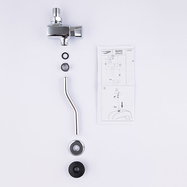 Robinet poussoir temporisé d'urinoir installation apparente