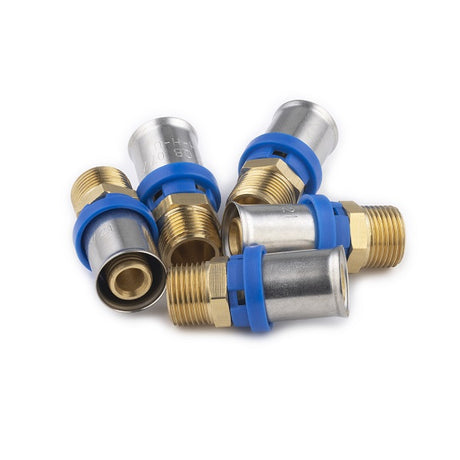 Raccord multicouche à sertir mâle Ø16 - mâle 3/8 (12x17) x5 raccords