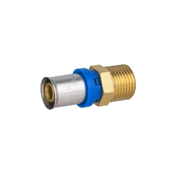 Raccord multicouche à sertir mâle Ø16 - mâle 1/2 (15x21)