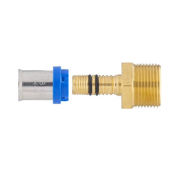 Raccord multicouche à sertir mâle Ø16 - mâle 3/4 (20x27) décomposé