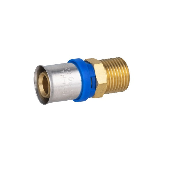 Raccord multicouche à sertir mâle Ø20 - mâle 1/2 (15x21)