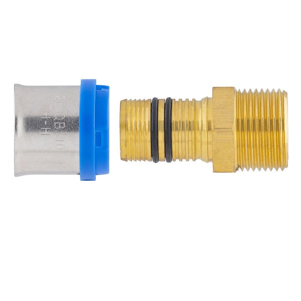 Raccord multicouche à sertir mâle Ø26 - mâle 3/4 (20x27) décomposé