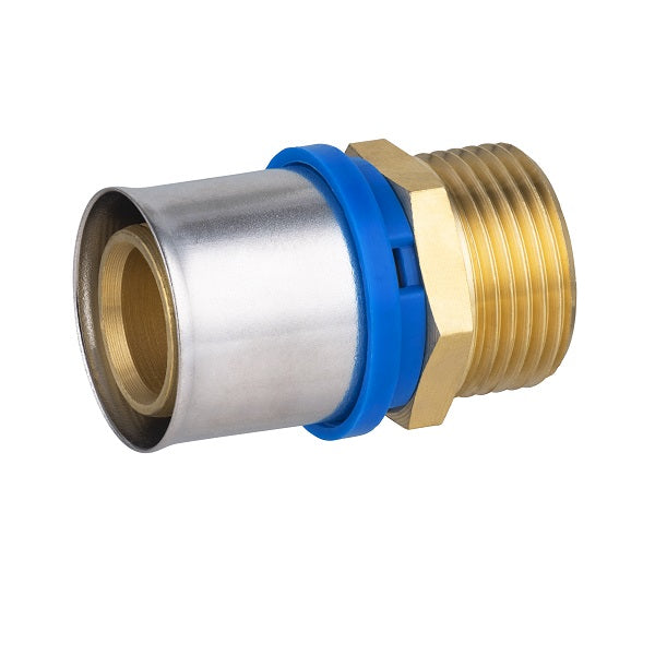 Raccord multicouche à sertir mâle Ø32 - mâle 1' (26x34)