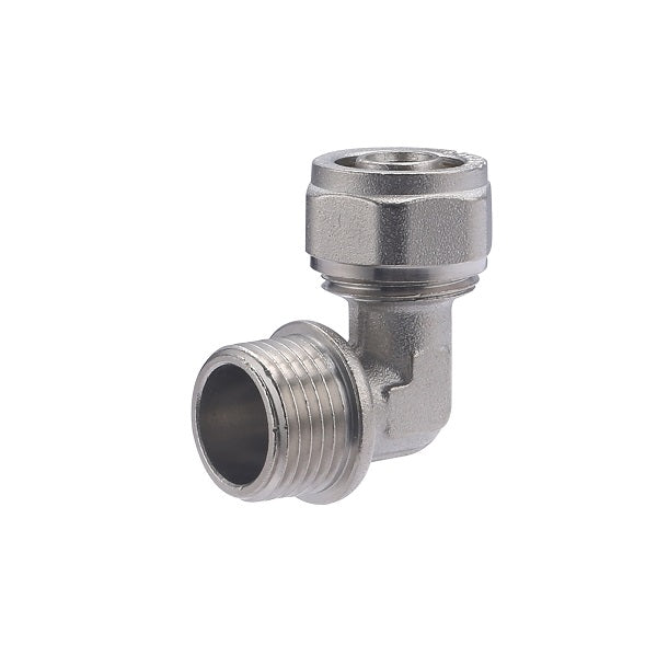 Raccord Multicouche à Compression Coudé Mâle Ø16 - mâle 1/2 (15x21)