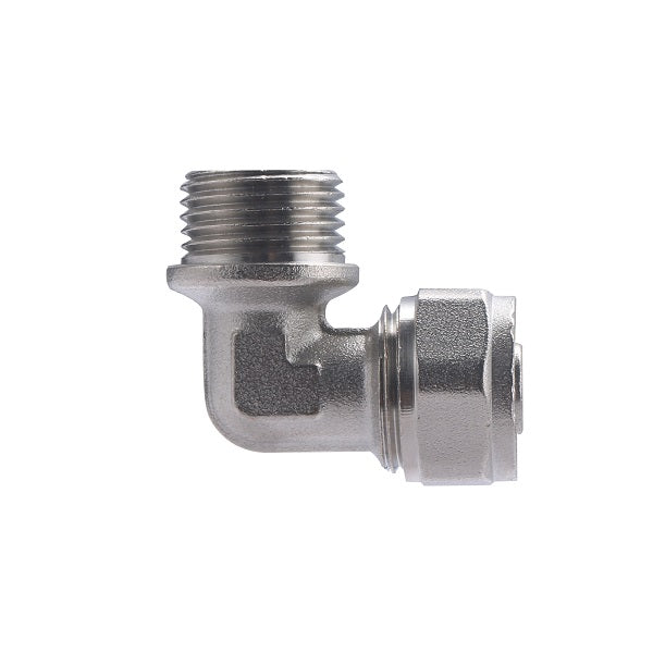 Raccord Multicouche à Compression Coudé Mâle Ø16 - mâle 1/2 (15x21)