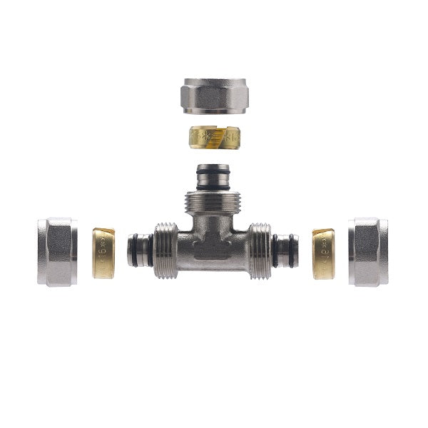 Raccord Multicouche à Compression Té Égal Ø16 décomposé