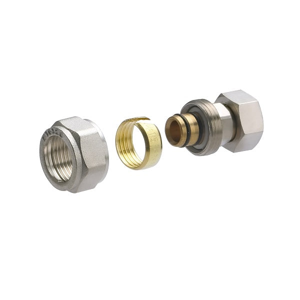 Raccord Multicouche à Compression Femelle Ecrou Libre Ø16 - femelle 3/8 (12x17) décomposé