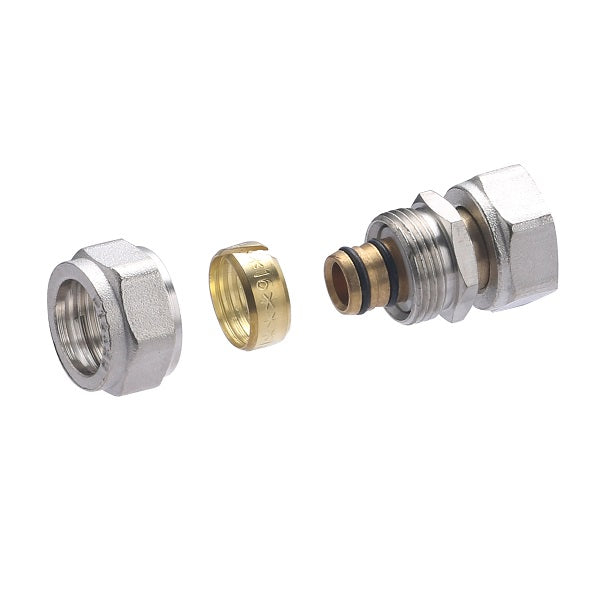 Raccord Multicouche à Compression Femelle Ecrou Libre Ø16 - femelle 1/2 (15x21) décomposé