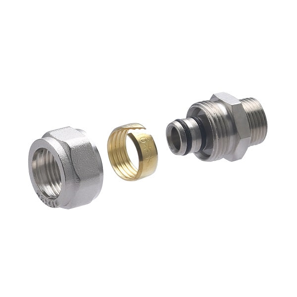 Raccord Multicouche à Compression Mâle Ø16 - mâle 3/8 (12x17) décomposition
