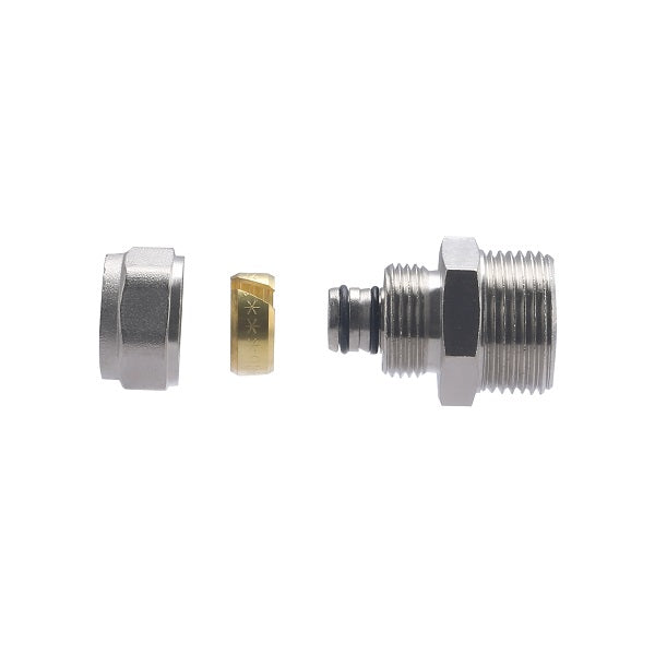 Raccord Multicouche à Compression Mâle Ø16 - mâle 3/4 (20x27) décomposé