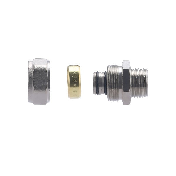 Raccord Multicouche à Compression Mâle Ø20 - mâle 1/2 (15x21) décomposé