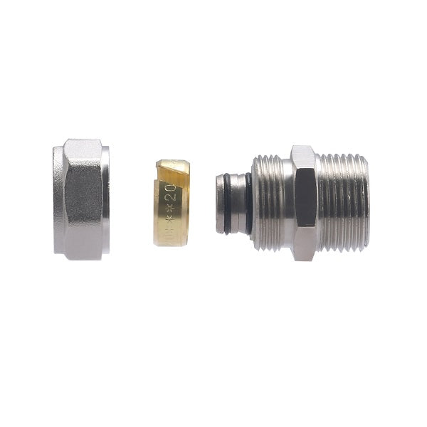 Raccord Multicouche à Compression Mâle Ø20 - mâle 3/4 (20x27) décomposé