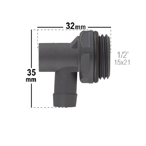 Robinet de Vidange Anthracite pour Radiateur